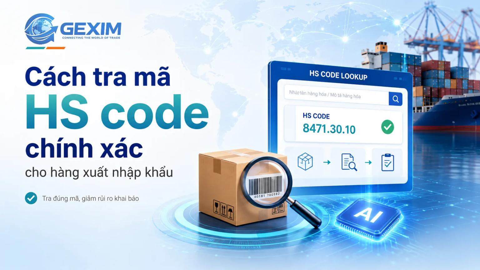HS code lookup workflow for import & export goods — Gexim AI